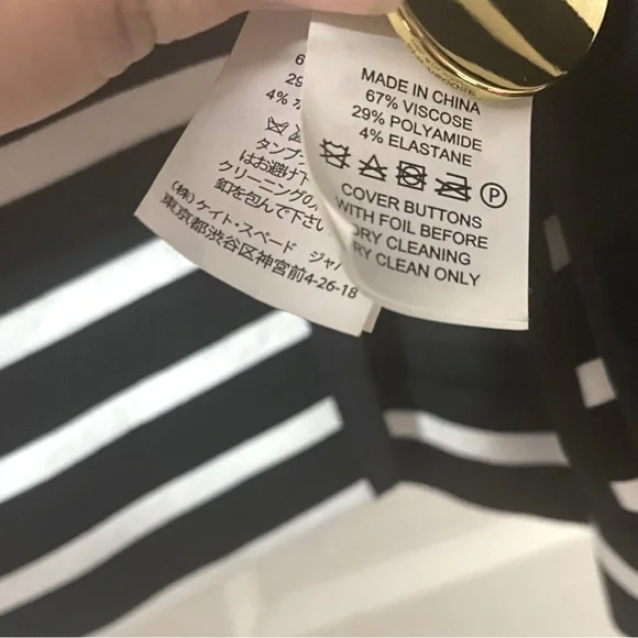 Kate Spade Broome Street Striped Size 2 Gold Button Blazer/Jacket Front Pockets - Picture 7 of 13